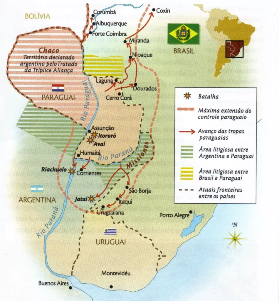 Mapa da Guerra do Paraguai
