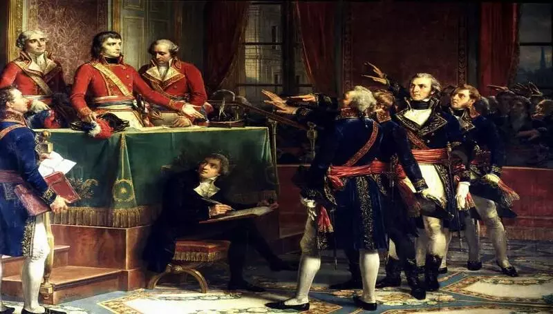 Napoleão se tornando consul. Pintado em 1799 por Auguste Couder