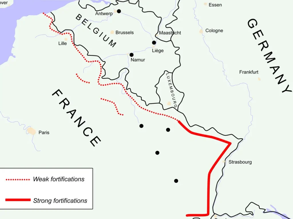 Mapa da Linha Maginot