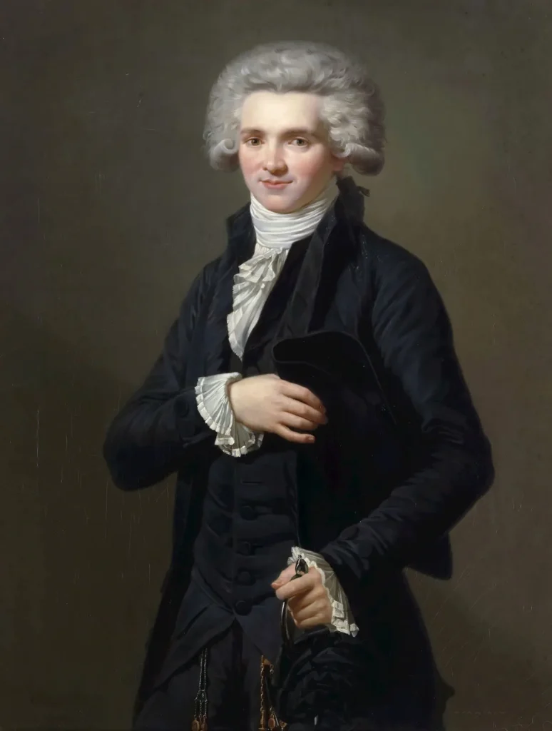Maximilien Robespierre, pintura a óleo de Pierre Roch Vigneron, 1786; no Museu de História da França, no Palácio de Versalhes